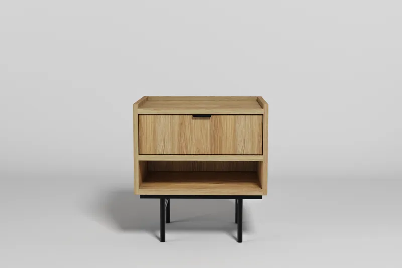 Dravo Nattbord 40 cm, Naturlig hickory / naturlig eiketone