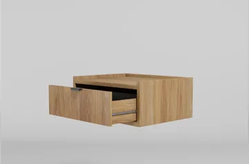 Dravo Vegghengt Nattbord 40 cm - Naturlig hickory / naturlig eiketone - Møbler - Bord - Avlastningsbord & sidobord - Sengebord & nattbord