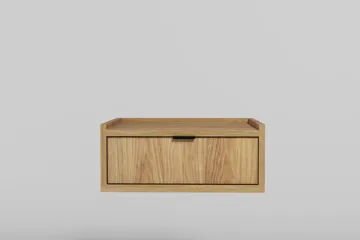 Dravo Vegghengt Nattbord 40 cm - Naturlig hickory / naturlig eiketone - Møbler - Bord - Avlastningsbord & sidobord - Sengebord & nattbord