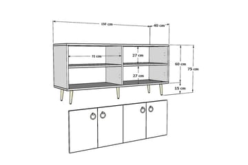 Drop Konsollbord 150 cm - Hvit - Møbler - Bord - Avlastningsbord & sidobord - Konsollbord & gangbord