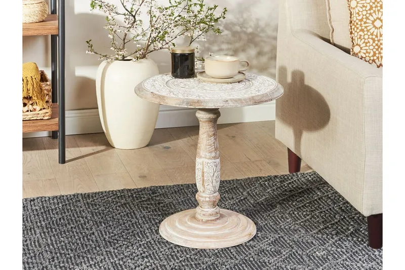 Drusilla Sidebord 45 cm - Lyst tre/Hvit - Møbler - Bord - Avlastningsbord & sidobord - Brettbord og småbord