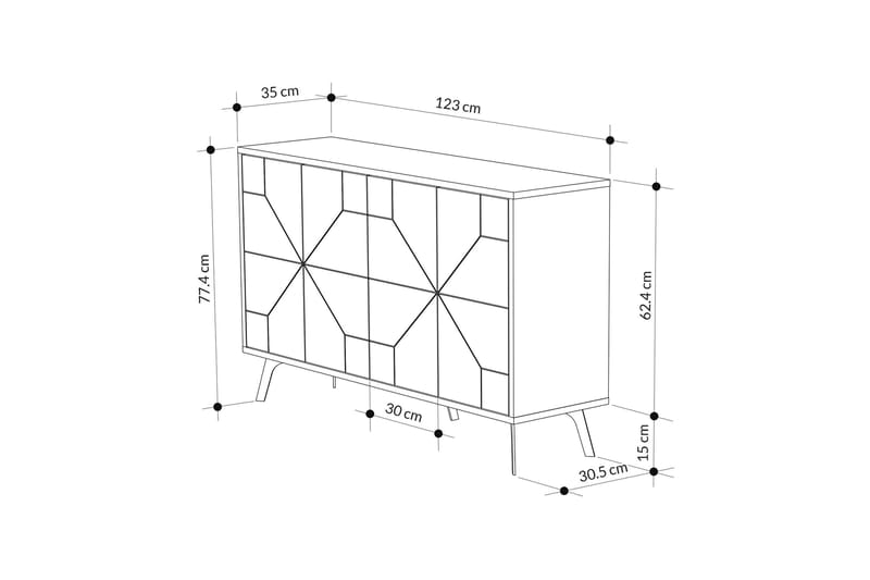 Dune Konsollbord 123 cm - Antrasitt - Møbler - Bord - Avlastningsbord & sidobord - Konsollbord & gangbord