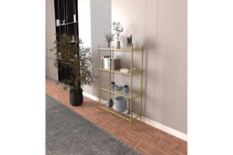 Edilberta Bokhylle 80 cm - Gull - Oppbevaring - Hylle - Bokhylle