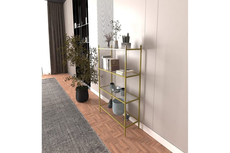 Edilberta Bokhylle 80 cm - Gull - Oppbevaring - Hylle - Bokhylle