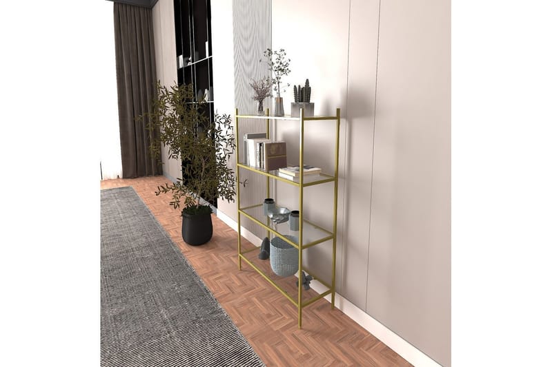 Edilberta Bokhylle 80 cm - Gull - Oppbevaring - Hylle - Bokhylle