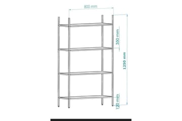 Edilberta Bokhylle 80 cm - Gull - Oppbevaring - Hylle - Bokhylle