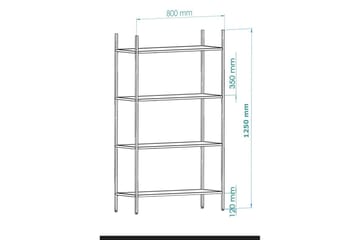 Edilberta Bokhylle 80 cm - Sort - Oppbevaring - Hylle - Bokhylle