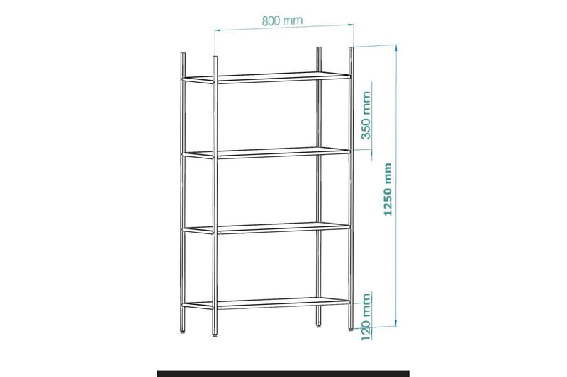 Edilberta Bokhylle 80 cm - Sort - Oppbevaring - Hylle - Bokhylle