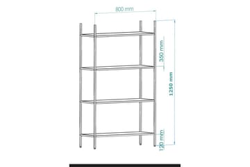 Edilberta Bokhylle 80 cm - Sort - Oppbevaring - Hylle - Bokhylle