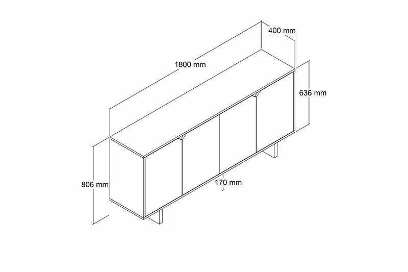 Edrion Konsollbord 180 cm - Hvit - Møbler - Bord - Avlastningsbord & sidobord - Konsollbord & gangbord