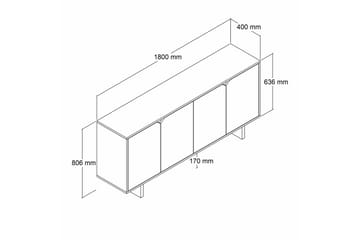Edrion Konsollbord 180 cm - Hvit - Møbler - Bord - Avlastningsbord & sidobord - Konsollbord & gangbord