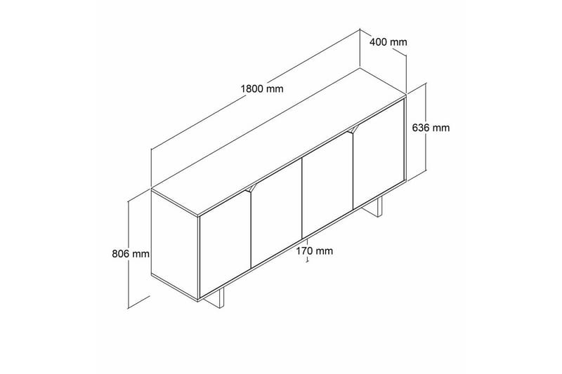 Edrion Konsollbord 180 cm - Hvit - Møbler - Bord - Avlastningsbord & sidobord - Konsollbord & gangbord