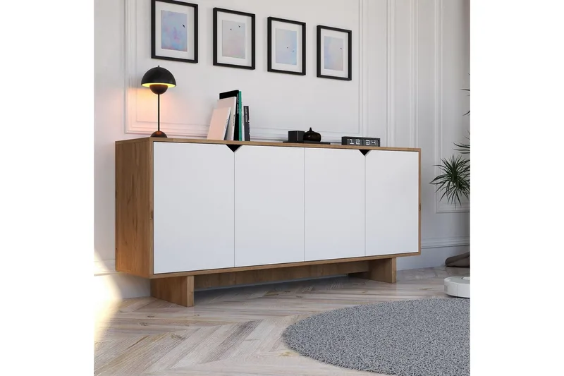 Edrion Konsollbord 180 cm, Hvit/Natur