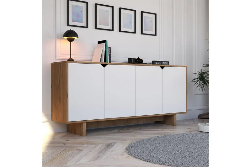 Edrion Konsollbord 180 cm, Hvit/Natur