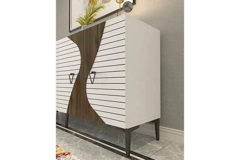 Eldste konsollbord 150 cm - Hvit/Mørkfarget tre - Møbler - Bord - Avlastningsbord & sidobord - Konsollbord & gangbord