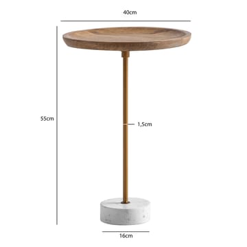 Eliela sidebord 40 cm rundt - varm mørkebrun, gull og hvit - Møbler - Bord - Avlastningsbord & sidobord - Pidestall & blomsterpidestall