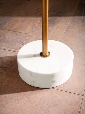 Eliela sidebord 40 cm rundt - varm mørkebrun, gull og hvit - Møbler - Bord - Avlastningsbord & sidobord - Pidestall & blomsterpidestall