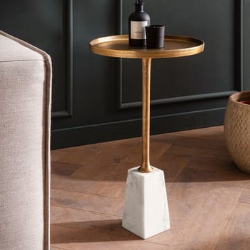 Eliilo sidebord 34 cm - antikk gullfarge og hvit marmor - Møbler - Bord - Avlastningsbord & sidobord - Pidestall & blomsterpidestall