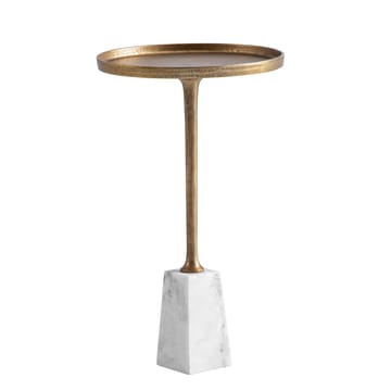 Eliilo sidebord 34 cm - antikk gullfarge og hvit marmor - Møbler - Bord - Avlastningsbord & sidobord - Pidestall & blomsterpidestall