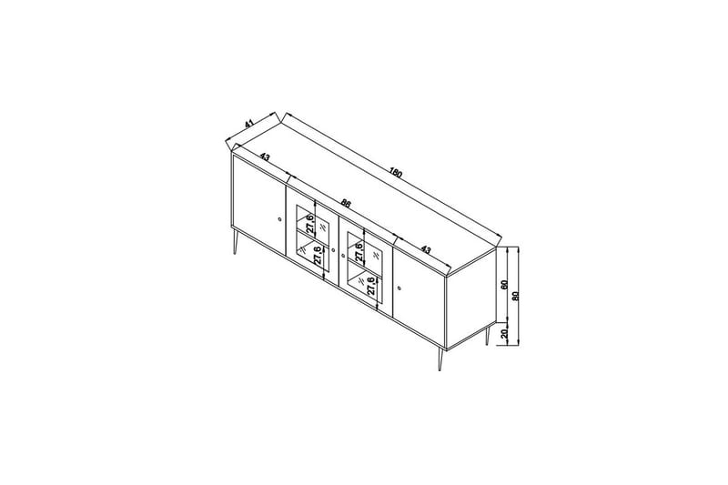 Elili Konsollbord 180 cm - Eik - Møbler - Bord - Avlastningsbord & sidobord - Konsollbord & gangbord