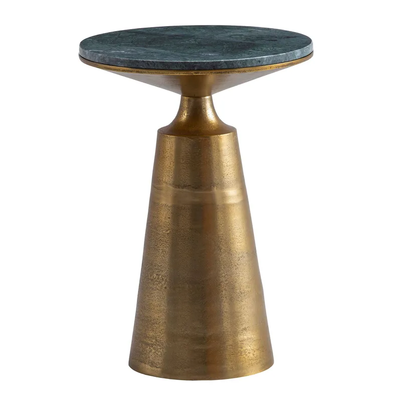 Eliuna sidebord 40 cm, mørkegrønn marmor og antikk gull