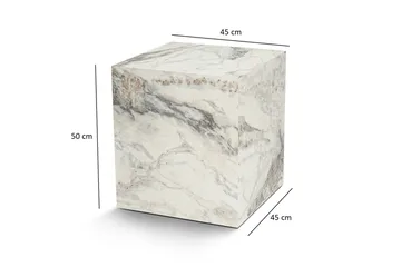 Elnor Sidebord 45 cm - Hvit Marmor - Møbler - Bord - Avlastningsbord & sidobord - Lampebord & sidebord