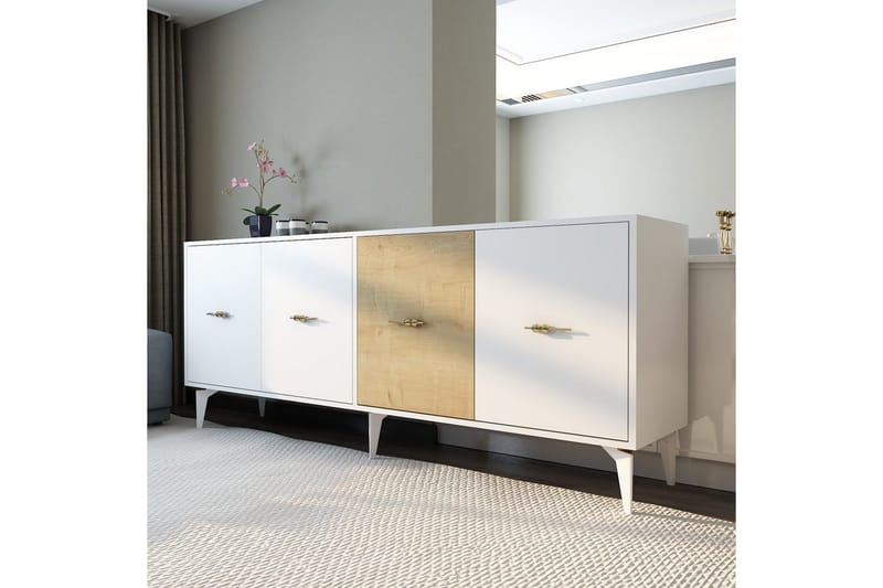 Elori Konsollbord 180 cm - Hvit/Eik - Møbler - Bord - Avlastningsbord & sidobord - Konsollbord & gangbord