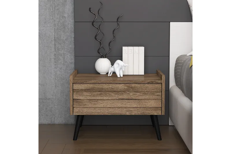 Elspet Nattbord 60 cm - Valnøtt - Møbler - Bord - Avlastningsbord & sidobord - Sengebord & nattbord