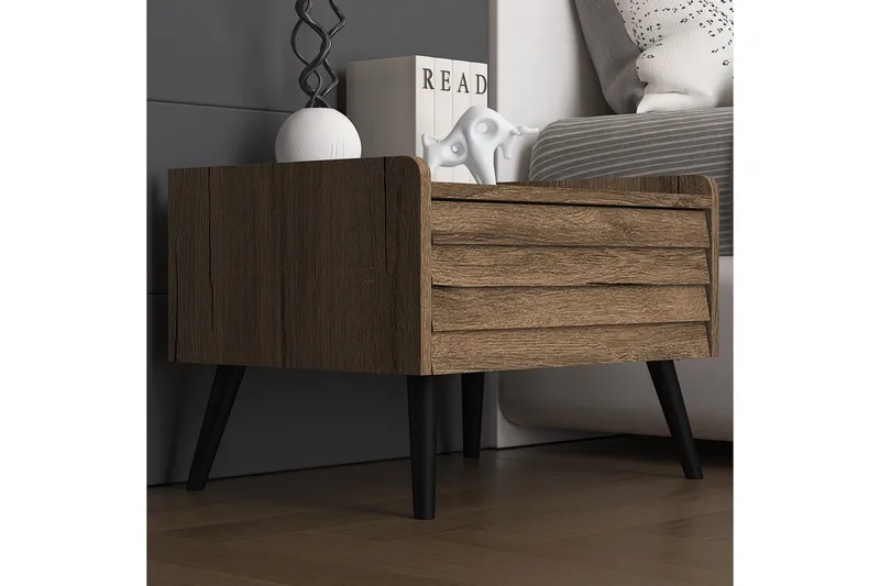 Elspet Nattbord 60 cm - Valnøtt - Møbler - Bord - Avlastningsbord & sidobord - Sengebord & nattbord