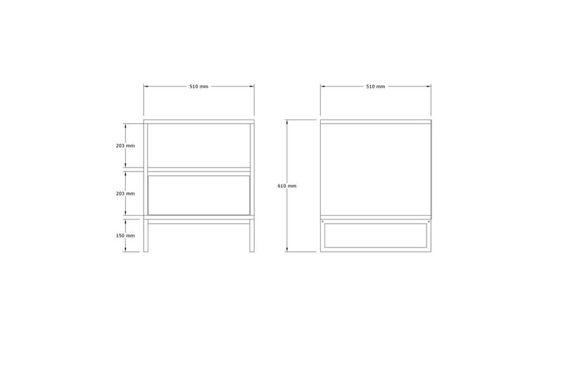 Elvarn Nattbord 51 cm - Hvit - Møbler - Bord - Avlastningsbord & sidobord - Sengebord & nattbord