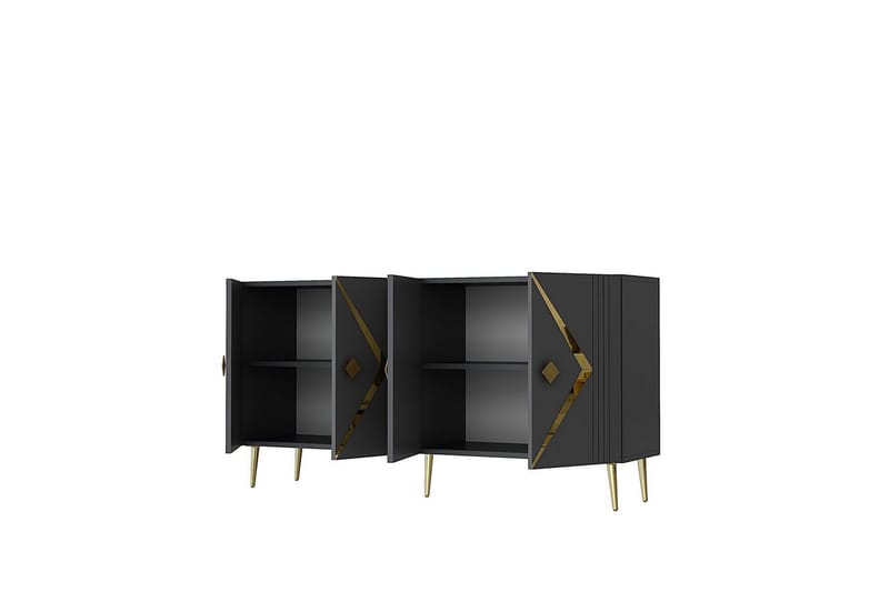 Elvon Konsollbord 150 cm - Antrasitt/Gull - Møbler - Bord - Avlastningsbord & sidobord - Konsollbord & gangbord