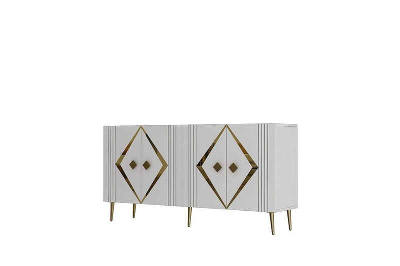 Elvon Konsollbord 150 cm, Hvit/Gull