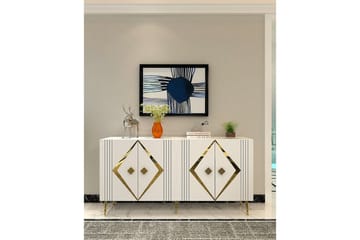 Elvon Konsollbord 150 cm - Hvit/Gull - Møbler - Bord - Avlastningsbord & sidobord - Konsollbord & gangbord