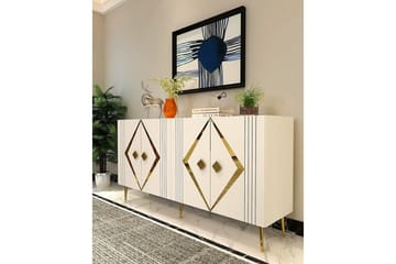 Elvon Konsollbord 150 cm - Hvit/Gull - Møbler - Bord - Avlastningsbord & sidobord - Konsollbord & gangbord