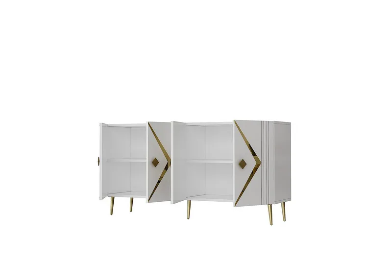 Elvon Konsollbord 150 cm - Hvit/Gull - Møbler - Bord - Avlastningsbord & sidobord - Konsollbord & gangbord