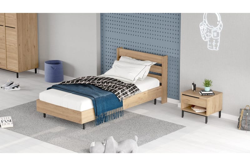 Erhan Nattbord 205,6 cm - Brun - Møbler - Bord - Avlastningsbord & sidobord - Sengebord & nattbord