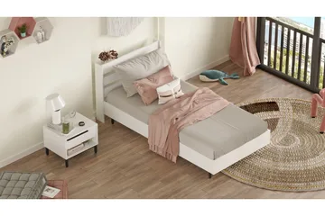 Erhan Nattbord 205,6 cm - Hvit - Møbler - Bord - Avlastningsbord & sidobord - Sengebord & nattbord