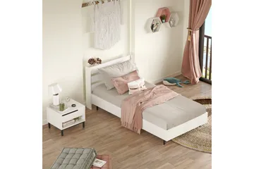 Erhan Nattbord 205,6 cm - Hvit - Møbler - Bord - Avlastningsbord & sidobord - Sengebord & nattbord