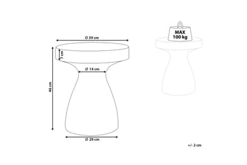 Faber Sidebord 39 cm - Hvit - Møbler - Bord - Avlastningsbord & sidobord - Lampebord & sidebord