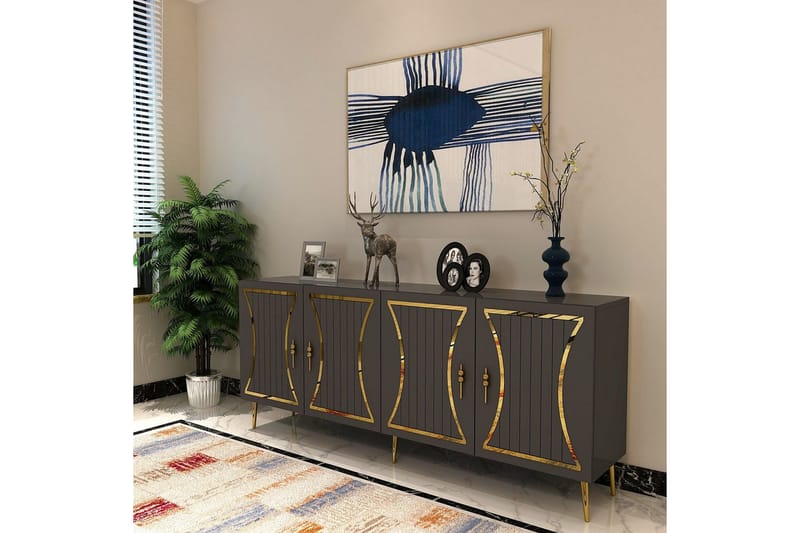 Falra Konsollbord 150 cm - Antrasitt/Gull - Møbler - Bord - Avlastningsbord & sidobord - Konsollbord & gangbord