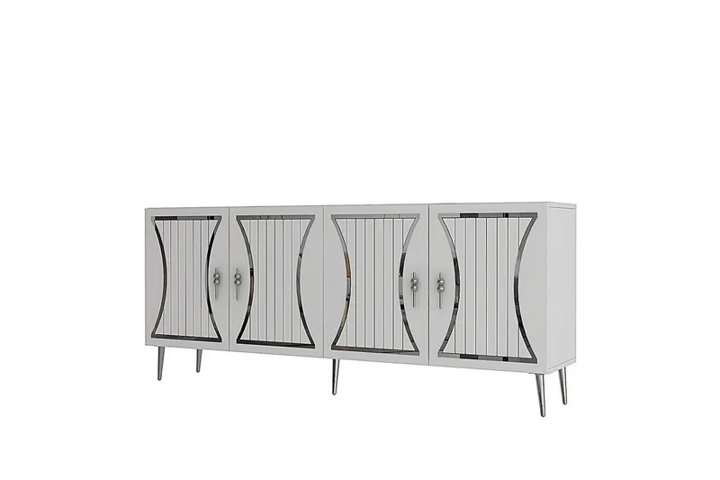 Falra Konsollbord 150 cm, Hvit/Sølv