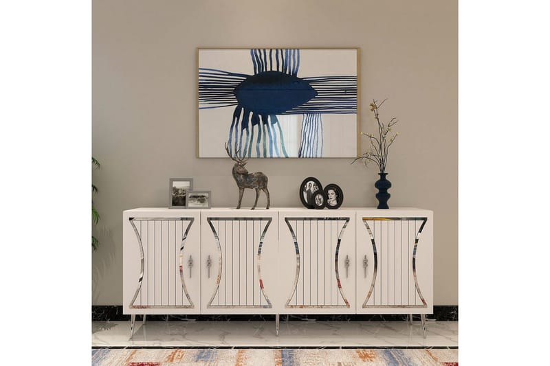 Falra Konsollbord 150 cm - Hvit/Sølv - Møbler - Bord - Avlastningsbord & sidobord - Konsollbord & gangbord