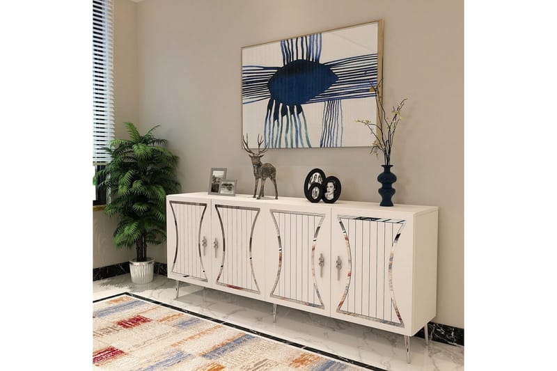 Falra Konsollbord 150 cm - Hvit/Sølv - Møbler - Bord - Avlastningsbord & sidobord - Konsollbord & gangbord