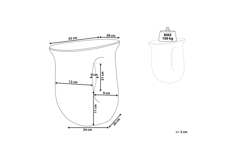Farren Sidebord 28 cm - Oransje - Møbler - Bord - Avlastningsbord & sidobord - Lampebord & sidebord
