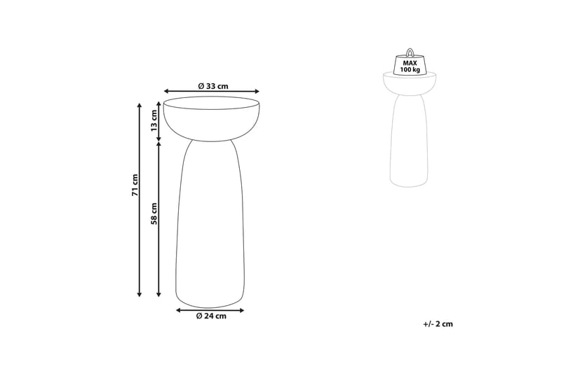 Fayanna Sidebord 33 cm - Hvit - Møbler - Bord - Avlastningsbord & sidobord - Lampebord & sidebord