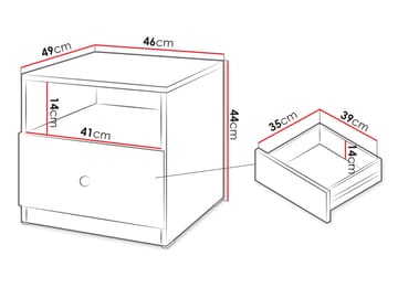 Fayric Nattbord 46 cm - Beige - Møbler - Bord - Avlastningsbord & sidobord - Sengebord & nattbord