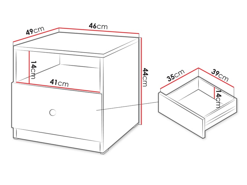 Fayric Nattbord 46 cm - Beige - Møbler - Bord - Avlastningsbord & sidobord - Sengebord & nattbord
