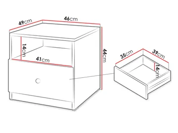 Fayric Nattbord 46 cm - Beige - Møbler - Bord - Avlastningsbord & sidobord - Sengebord & nattbord