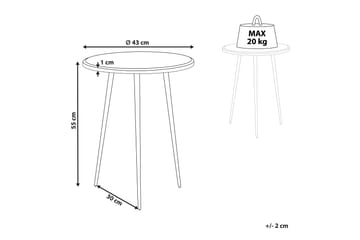 Ferdinanda Sidebord 43 cm - Gull/Svart - Møbler - Bord - Avlastningsbord & sidobord - Lampebord & sidebord