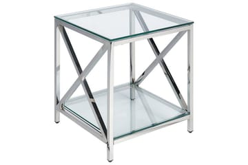 Fidelina Sidebord 45 cm - Sølv/Transparent - Møbler - Bord - Avlastningsbord & sidobord - Lampebord & sidebord